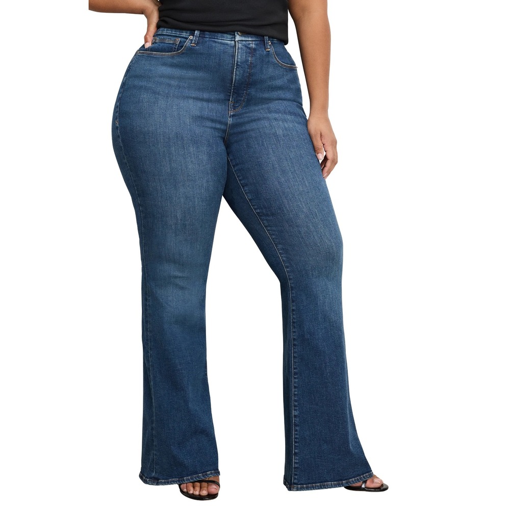 Good American Good Legs Flare High Rise Jeans Blue Size 20
